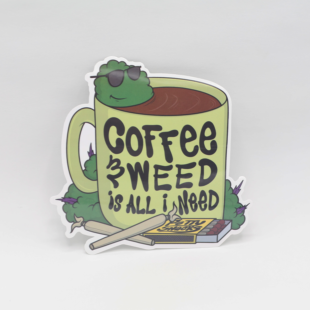 Coffee & Weed Sticker - Petty Snacks