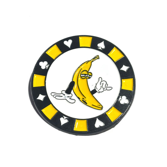 BANANA POKER CHIP ENAMEL PIN